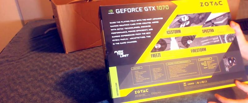 ZOTAC GeForce 1070 GTX коробка