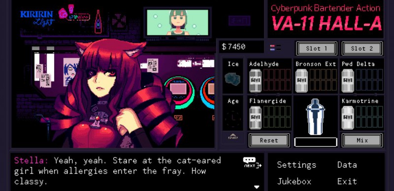 Va-11 Hall-a Cyberpunk Bartender Action скриншот